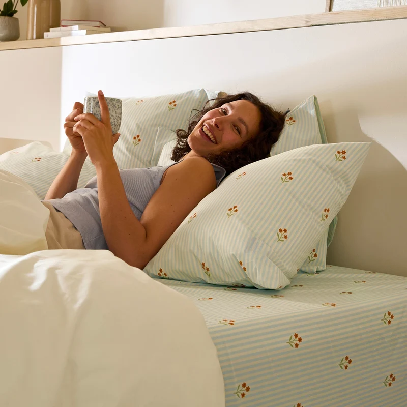 Le drap-housse en percale de coton bio