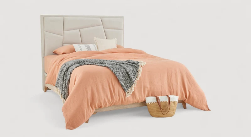 Pack lit coffre, matelas et tête de lit FIONA
