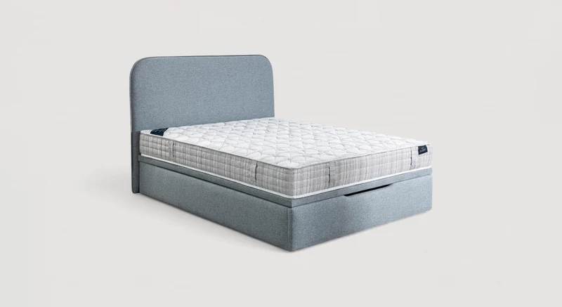 Pack lit coffre, matelas et tête de lit MAEL
