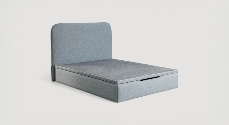 Pack lit coffre, matelas et tête de lit MAEL