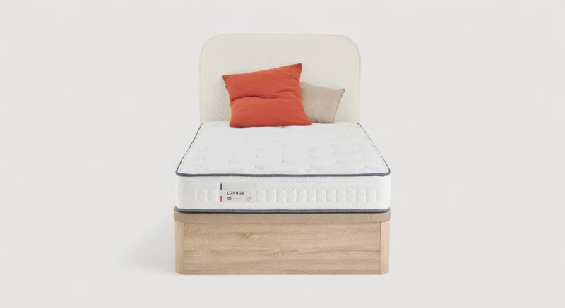 Pack lit coffre, matelas et tête de lit TEDDY