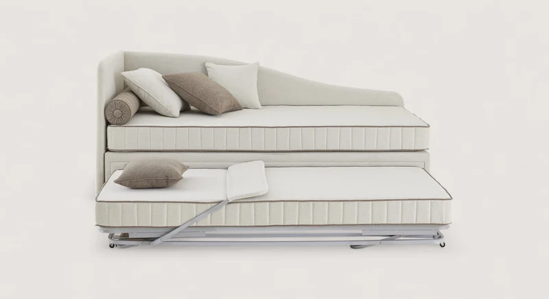 Lit gigogne méridienne BRENDA Guard Natural / Guard/12-Taupe