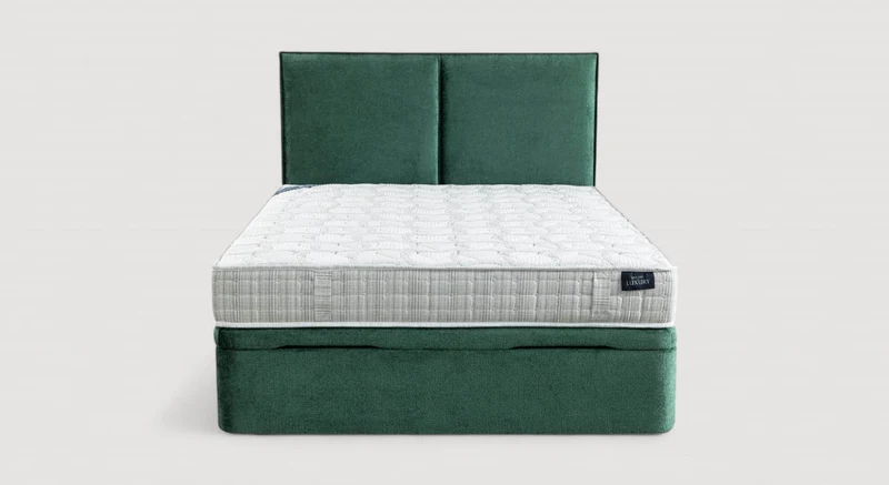 Pack lit coffre, matelas et tête de lit TROUVILLE