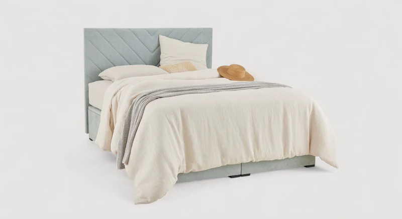Pack lit coffre, matelas et tête de lit ECRIN