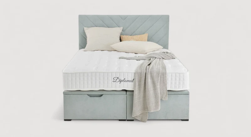 Pack lit coffre, matelas et tête de lit ECRIN