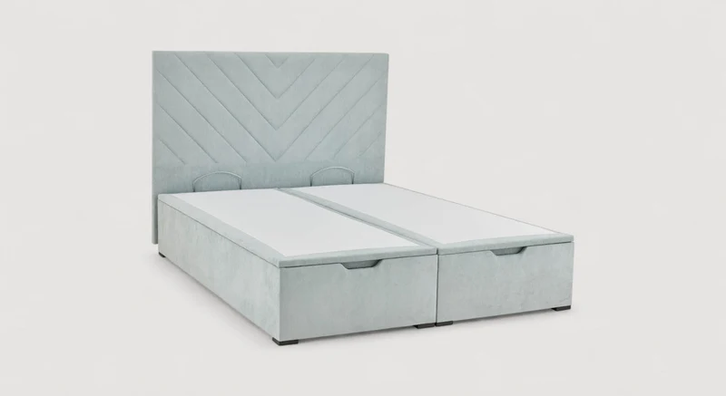 Pack lit coffre, matelas et tête de lit ECRIN