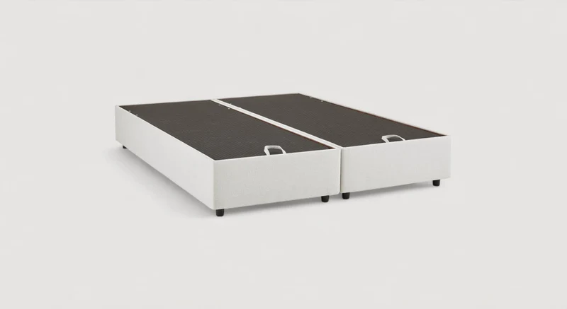 Pack lit coffre, matelas et tête de lit NINA Queens Beige
