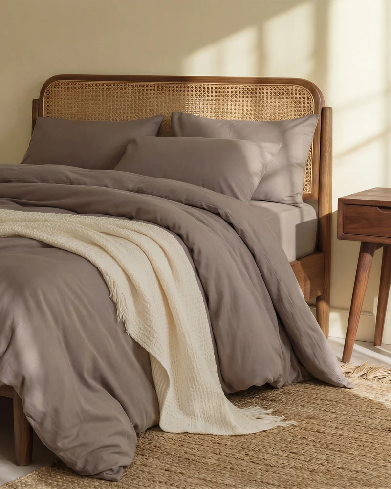 Drap housse en Coton - Marron taupe