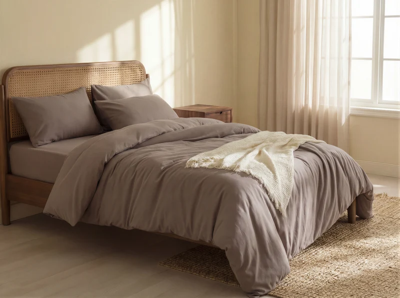 Drap housse en Coton - Marron taupe