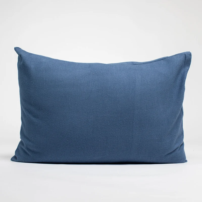 Taies d'oreiller X2 en Flanelle de coton - Bleu nuit