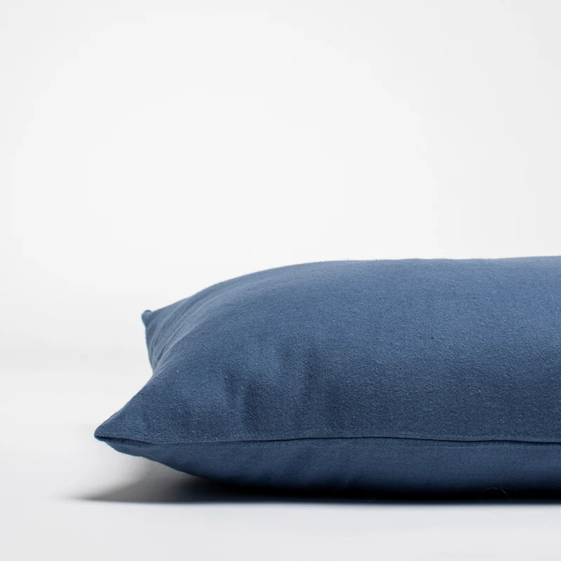 Taies d'oreiller X2 en Flanelle de coton - Bleu nuit