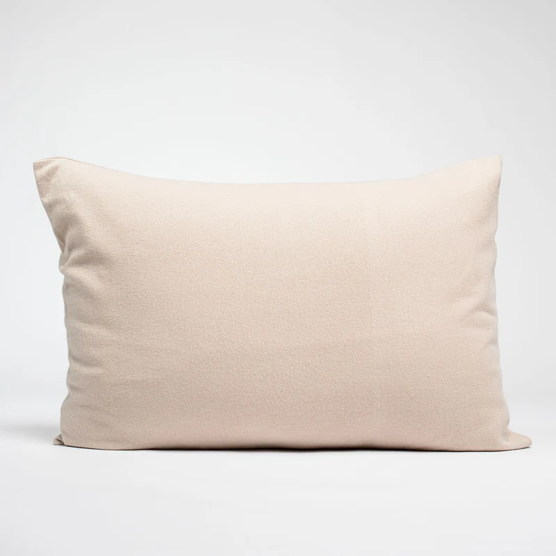 Taies d'oreiller X2 en Flanelle de coton - Beige clair