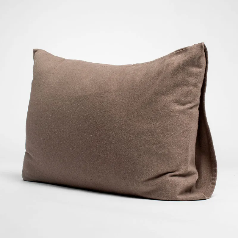 Taies d'oreiller X2 en Flanelle de coton - Marron