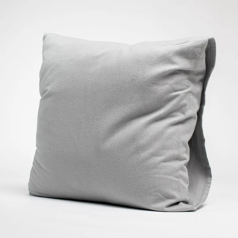 Taies d'oreiller X2 en Flanelle de coton - Gris argent