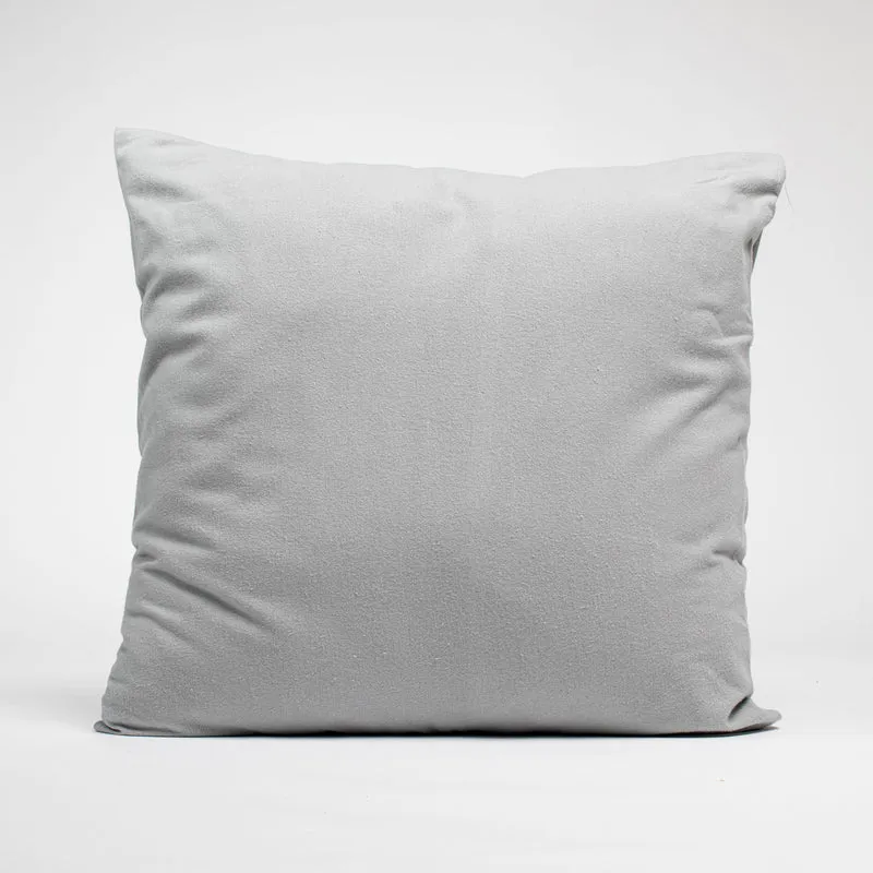 Taies d'oreiller X2 en Flanelle de coton - Gris argent