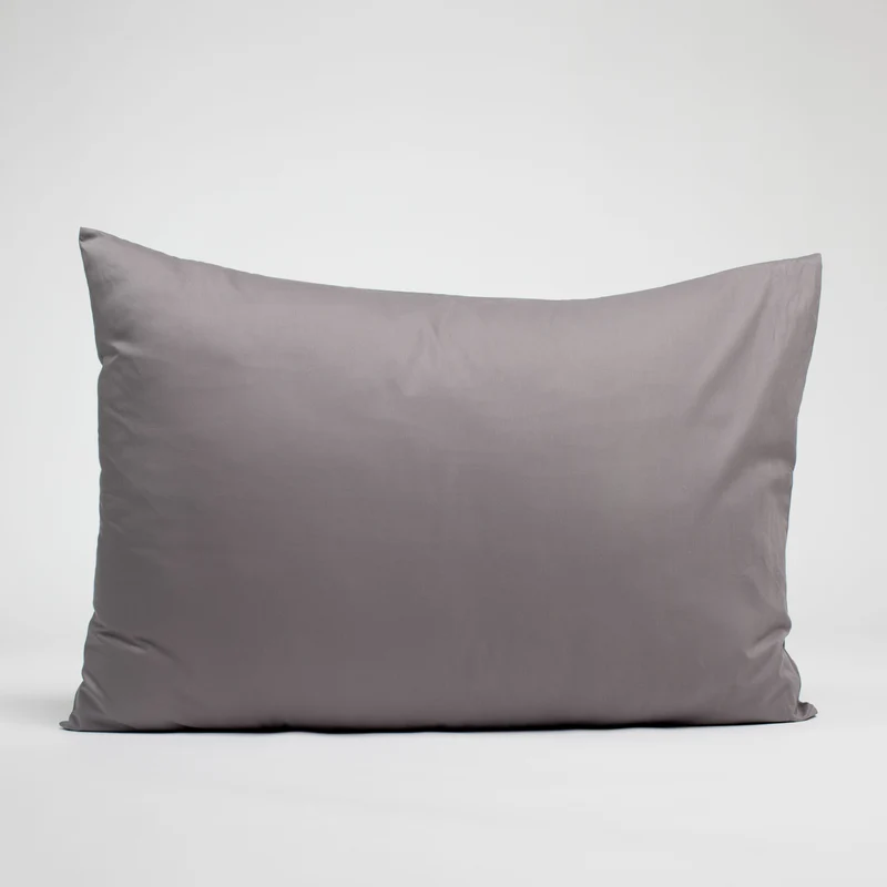 Taies d'oreiller X2 en Satin de coton - Cendre