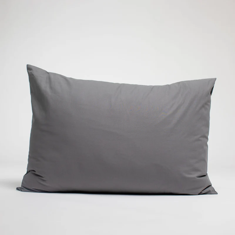 Taies d'oreiller X2 en coton - Gris souris
