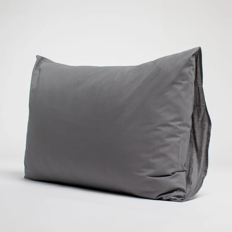 Taies d'oreiller X2 en coton - Gris souris