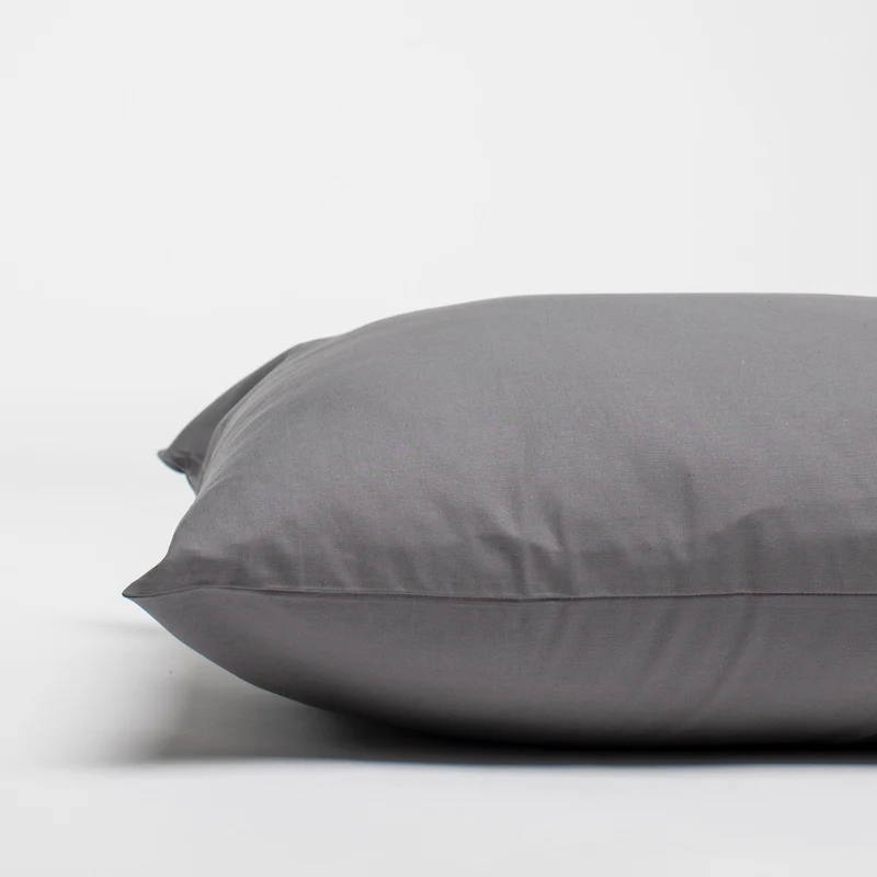 Taies d'oreiller X2 en coton - Gris souris