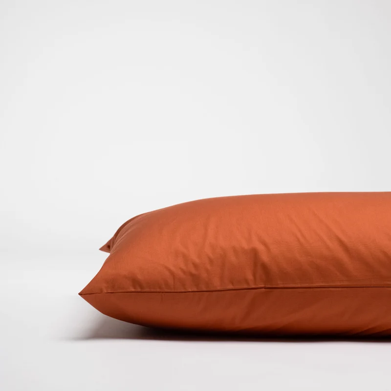 Taies d'oreiller X2 en Percale de coton - Ocre