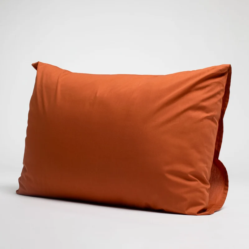 Taies d'oreiller X2 en Percale de coton - Ocre