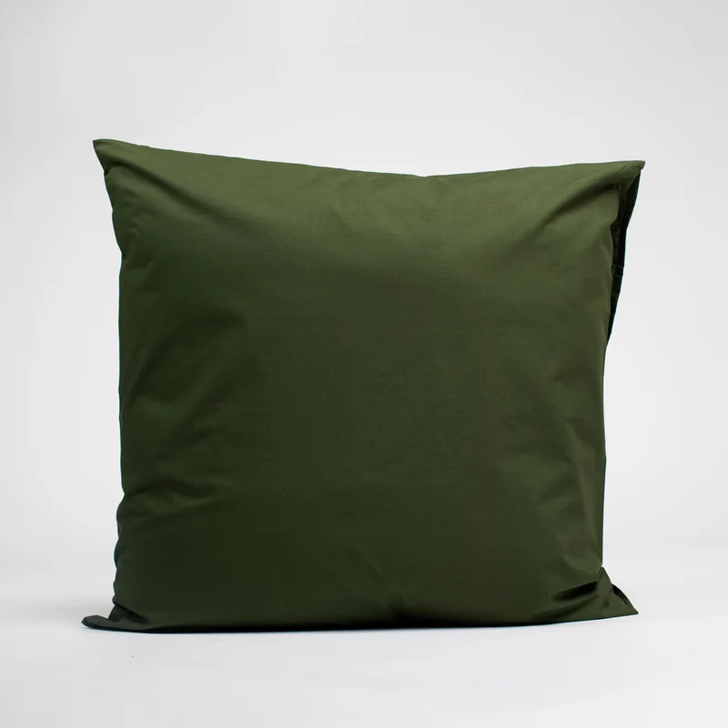 Taies d'oreiller X2 en Percale de coton - Vert sapin