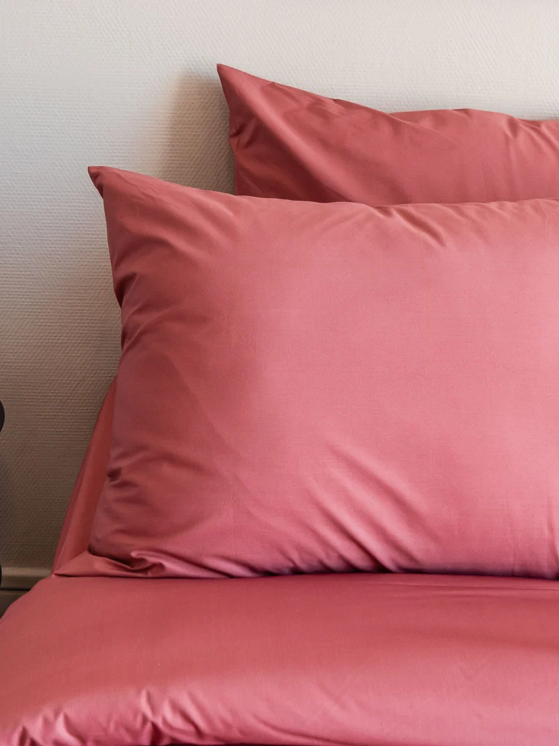Parure de lit en Percale de coton - Vieux rose