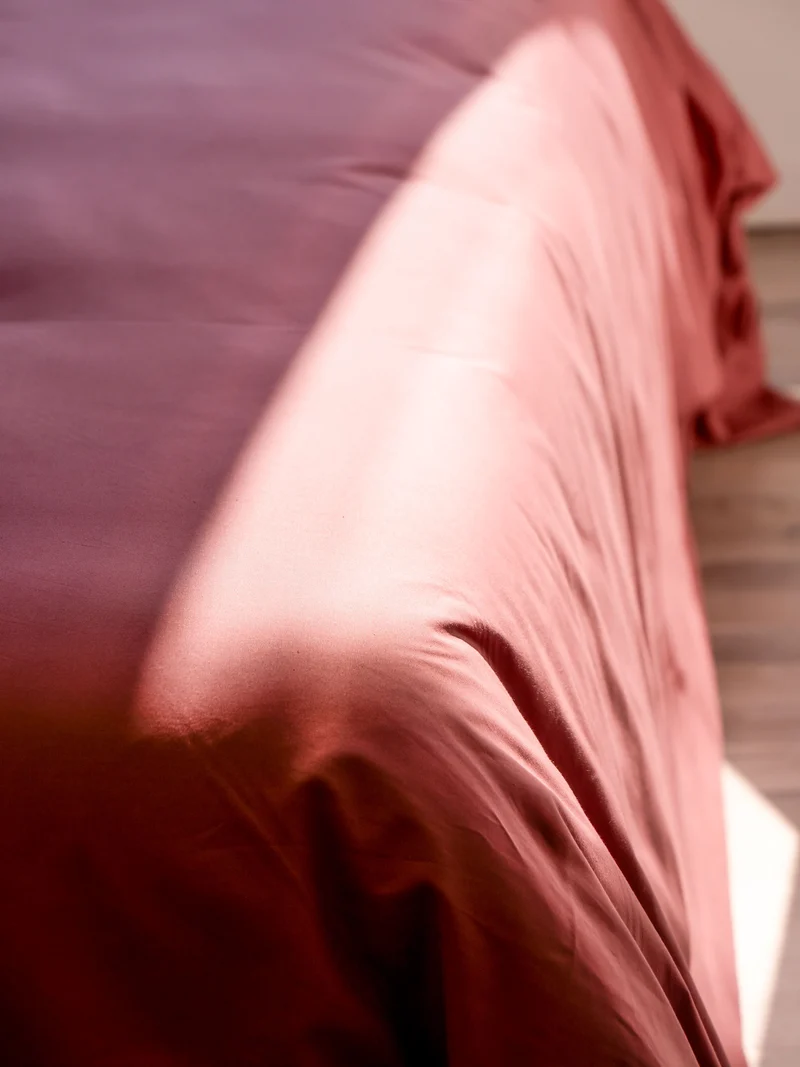 Housse de couette en Percale de coton - Vieux rose