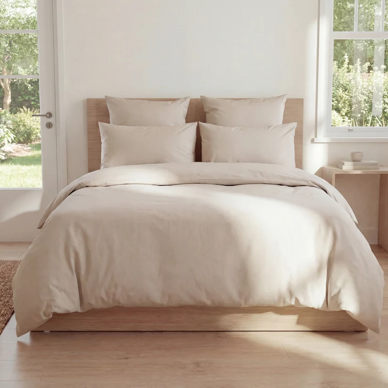 Drap housse en Percale de coton - Beige