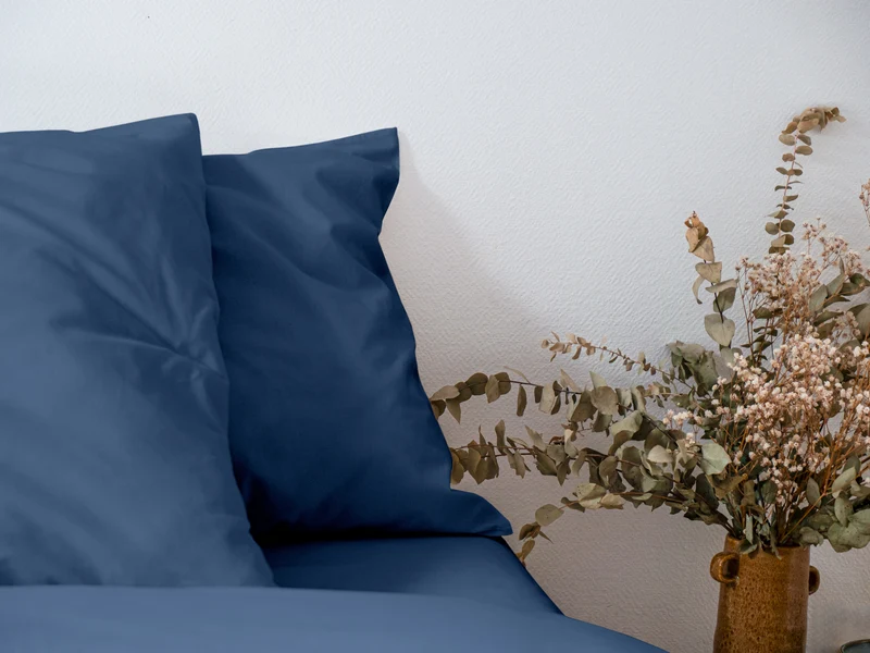 Parure de lit en Percale de coton - Bleu marine