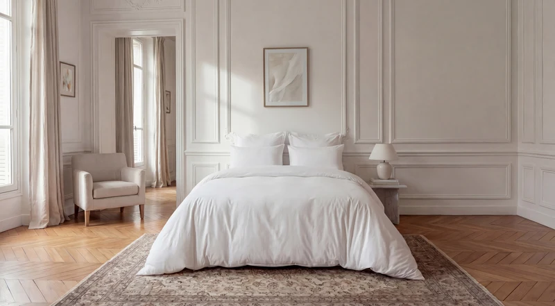 Parure de lit en Percale de coton - Blanc