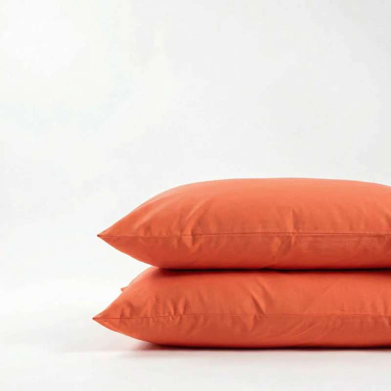 Taies d'oreiller X2 en Coton - Orange