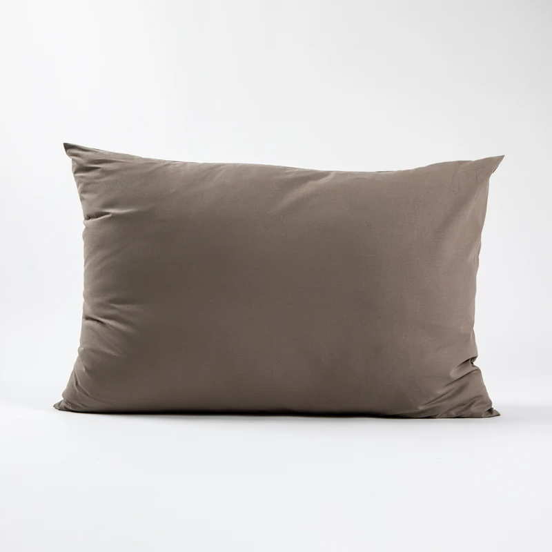 Taies d'oreiller X2 en Coton - Marron taupe
