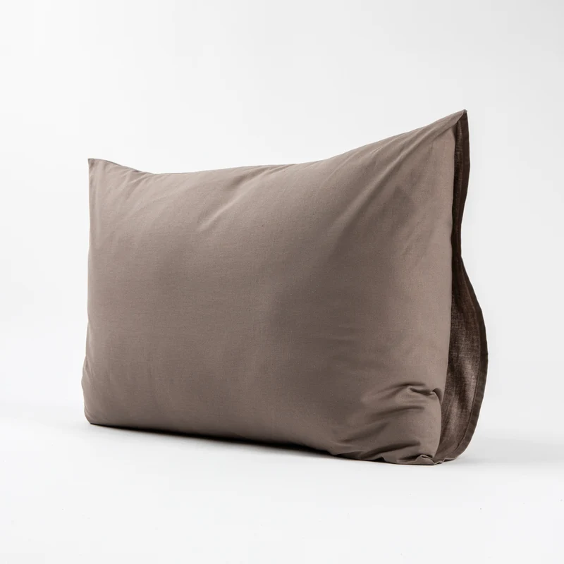 Taies d'oreiller X2 en Coton - Marron taupe