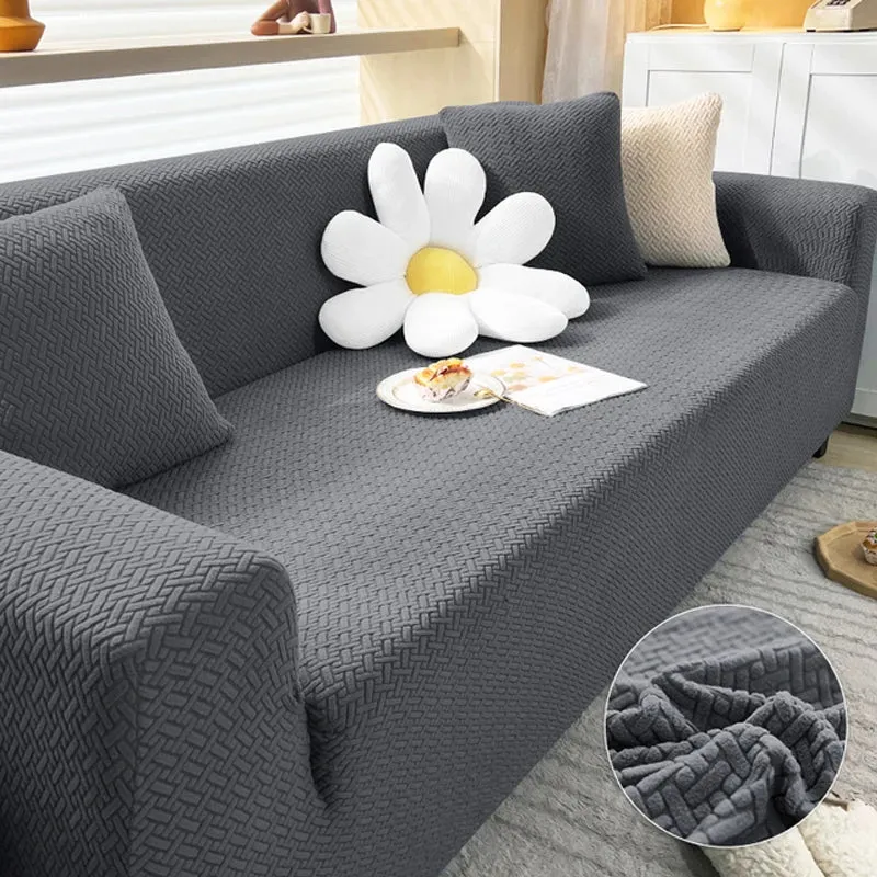 Housse de canapé extensibles en velours damassé 1, 2, 3, 4, 5 places