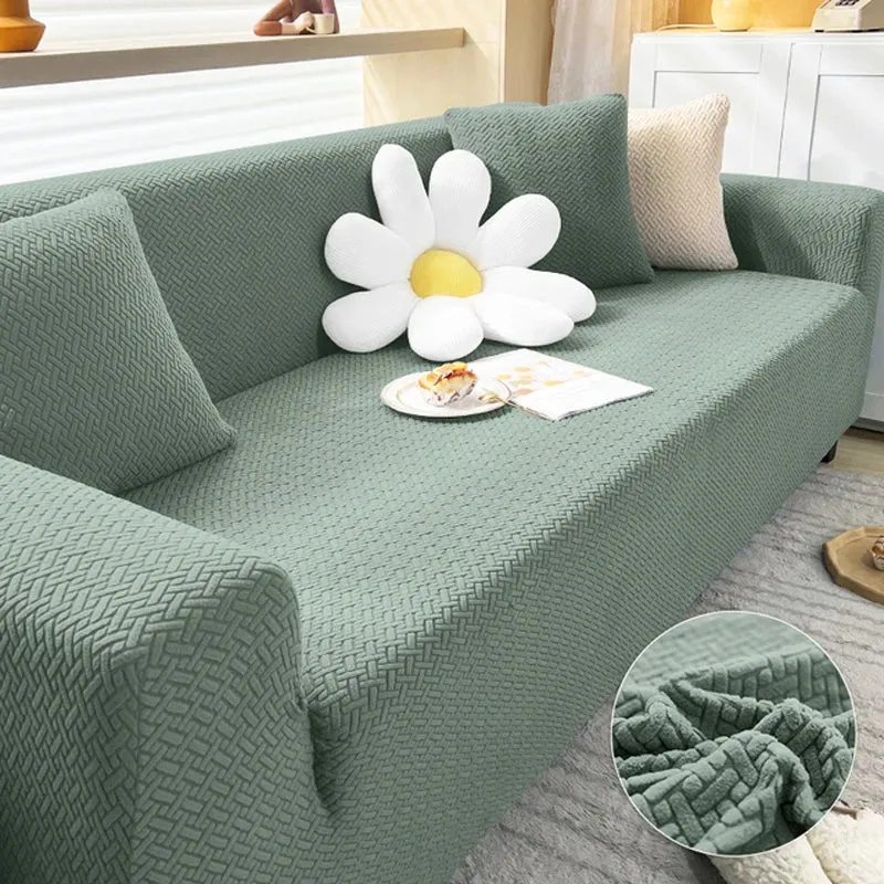 Housse de canapé extensibles en velours damassé 1, 2, 3, 4, 5 places