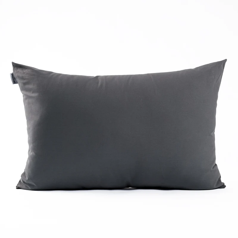 Housse de coussin unie en Coton - Gris souris