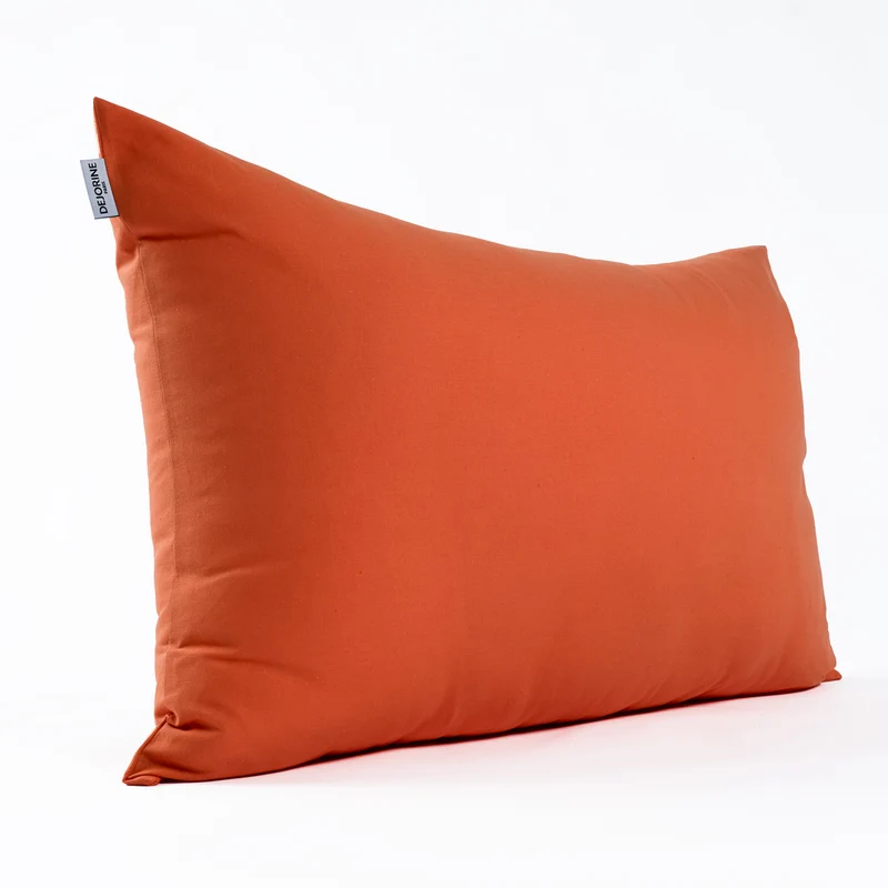 Housse de coussin unie en Coton - Orange