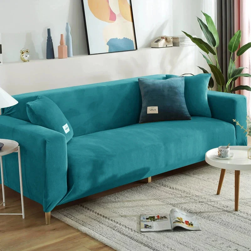 Housse de canapé extensible velours doux et chaleureux prémium