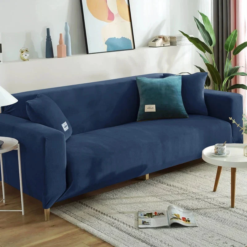 Housse de canapé extensible velours doux et chaleureux prémium