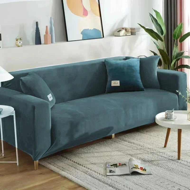 Housse de canapé extensible velours doux et chaleureux prémium