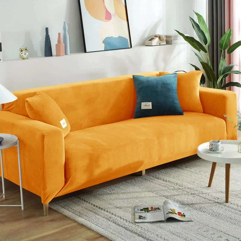 Housse de canapé extensible velours doux et chaleureux prémium
