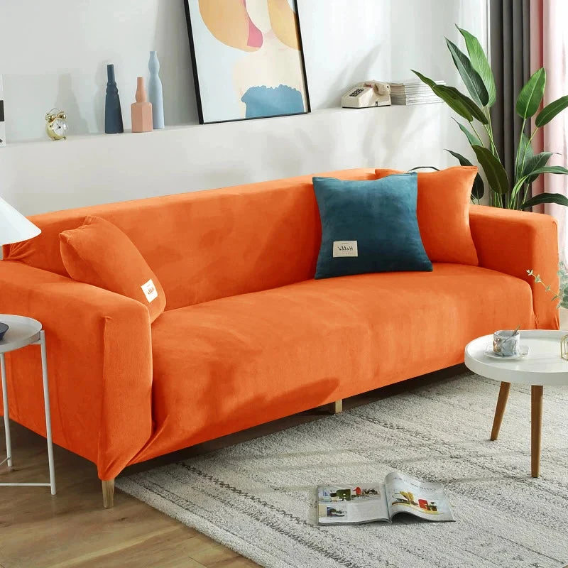 Housse de canapé extensible velours doux et chaleureux prémium