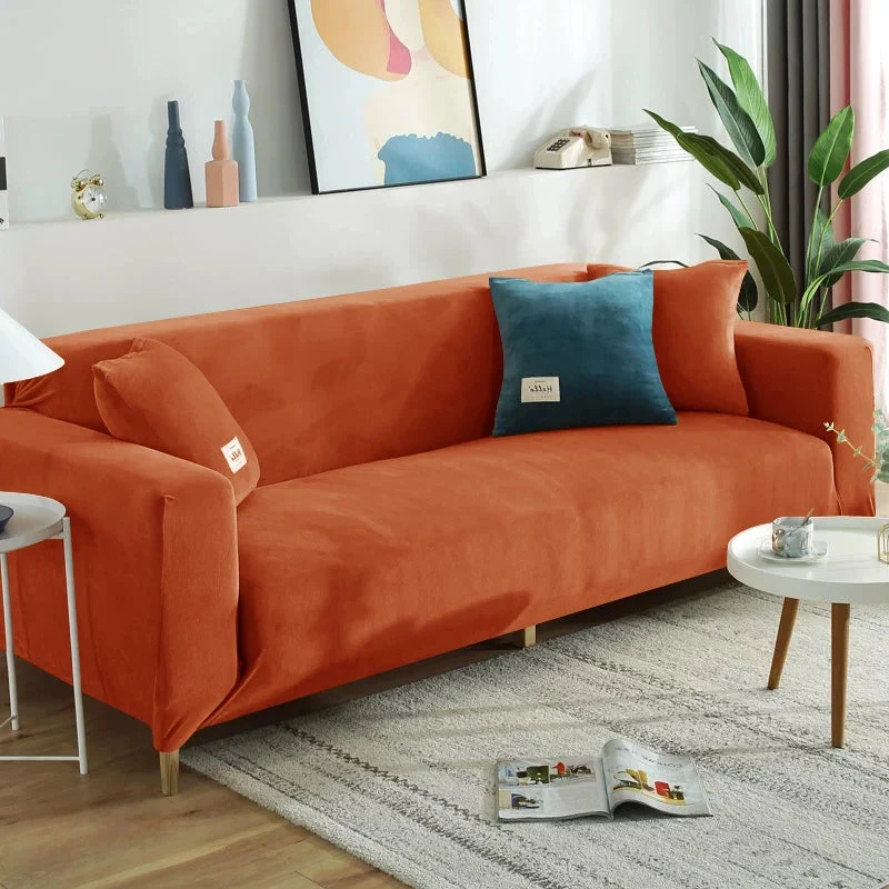 Housse de canapé extensible velours doux et chaleureux prémium