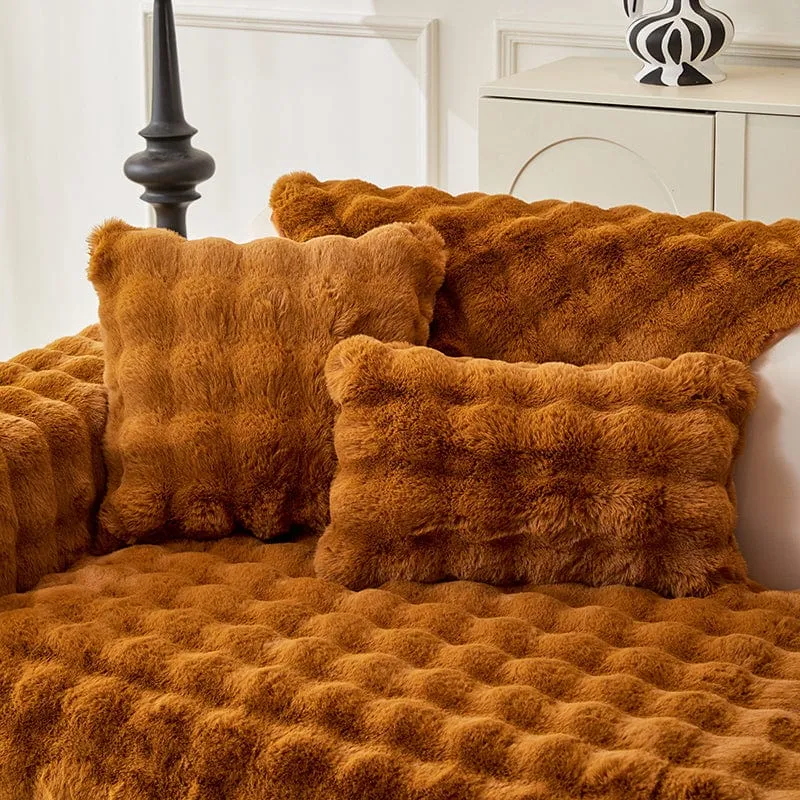 Housse de Coussin EasyCover Fausse Fourrure Molletonnée — À l'unité