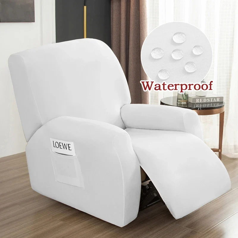 Housse de Fauteuil Relax Inclinable Couleur Unie Waterproof