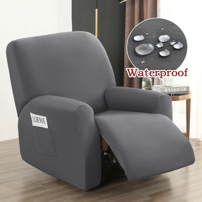 Housse de Fauteuil Relax Inclinable Couleur Unie Waterproof