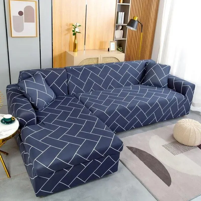 Motif Rastaban - Housse de Canapé d’Angle Extensible
