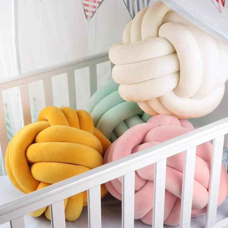 1 Coussin Boule Nœud Design – Décoratif Moderne en Velours