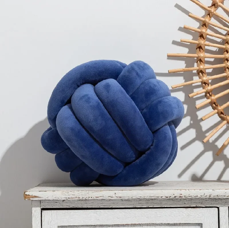 1 Coussin Boule Nœud Design – Décoratif Moderne en Velours
